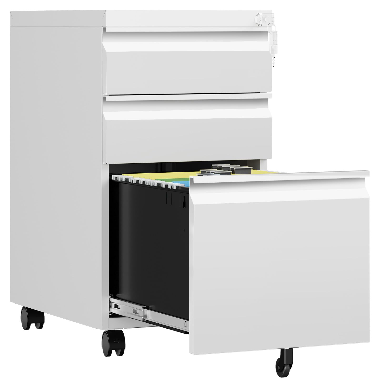Amazon.com: AFAIF 3 Drawer Mobile File Cabinet with Lock, Rolling